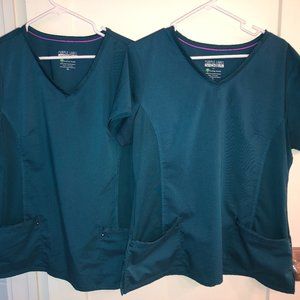 Healing Hands purple label yoga scrub top bundle